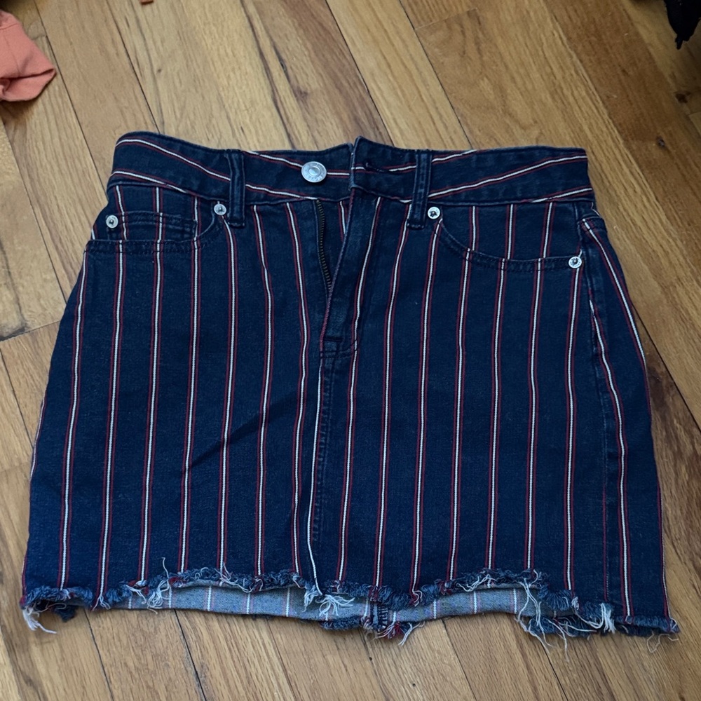 American eagle red white and blue striped skirt